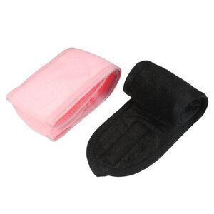 2pcs SPA Face Washing Makeup Headband for Facial Mask Pink Black
